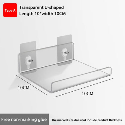 Self Adhesive Storage Shelf Wall-Mounted Storage Rack Removable Bathroom Shower Organizer Kitchen Wardrobe Bathroom Accessories