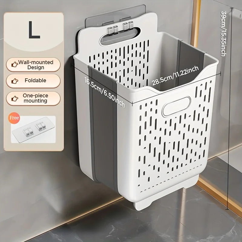Laundry Basket Hamper,Hanging Wall Collapsible Laundry with Handle,Space-Saving Foldable Storage Dirty Washer Organizer Bin