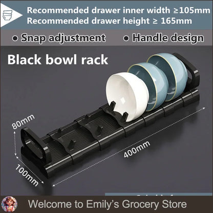 Under Cabinet Drawer Bowls Plate Storage Holder Shelves Retractable Countertop Sink Supplies Shelf Kitchen Adjustable Dish Rack