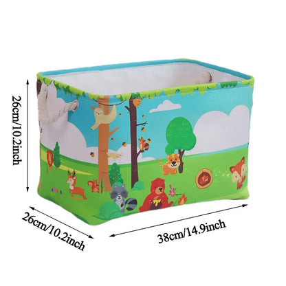 Folding Linen Storage Box with Handles Space-Saving Cube Organizer Basket for Home Supplie Baby Toys Clothes Books Organizer
