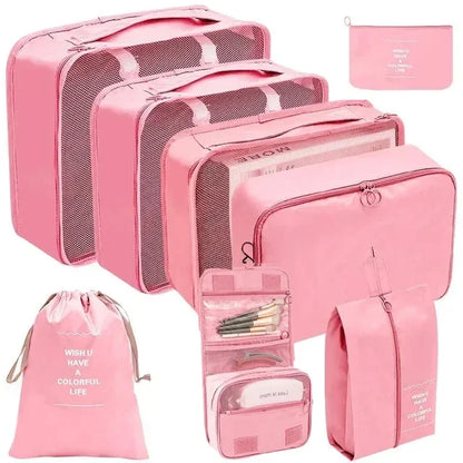 8-Piece Set Travel Bag Organizer Clothes Luggage Travel Organizer Blanket Shoes Organizers Bag Suitcase Pouch Packing Cubes