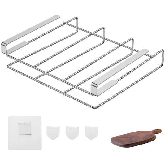 Under Cabinet Cutting Board Organizer Holder Kitchen Hanging Chopping Board Pot Lid Kitchenware Storage Rack Stainless Steel
