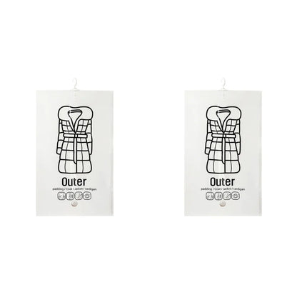 1-5PCS Hanging Vacuum Storage Bags Clothes Compression Seal Bag Reusable Empty Pump Bags Clothes Wardrobe Quilt Vacuum Pack