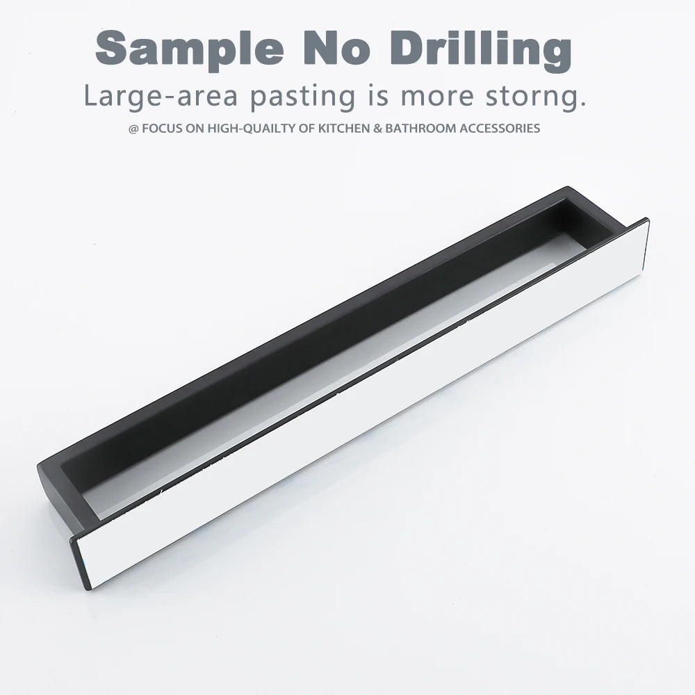 Strong Adhesive Bathroom Towel Rack Stainless Steel Bath Towel Hanger Wall Mounted Kitchen Hand Towel Holder No Drill