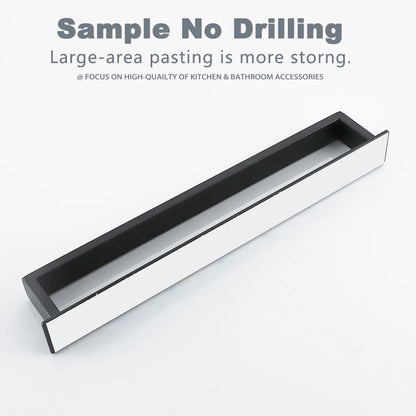 Strong Adhesive Bathroom Towel Rack Stainless Steel Bath Towel Hanger Wall Mounted Kitchen Hand Towel Holder No Drill