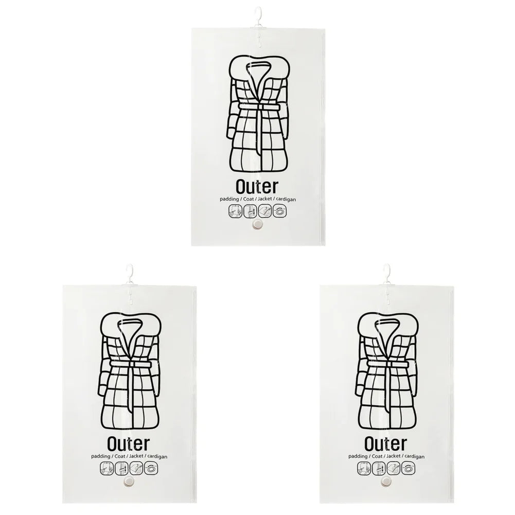 1-5PCS Hanging Vacuum Storage Bags Clothes Compression Seal Bag Reusable Empty Pump Bags Clothes Wardrobe Quilt Vacuum Pack