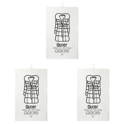 1-5PCS Hanging Vacuum Storage Bags Clothes Compression Seal Bag Reusable Empty Pump Bags Clothes Wardrobe Quilt Vacuum Pack