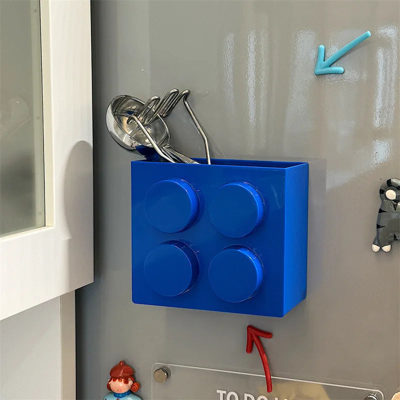 1/4Pc Magnetic Storage Box Kitchen No-Drill Refrigerator Storage Door Rack Building Block Wall Mounted Organizer Decor Holder