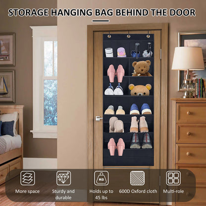 Hanging Shoe Organizer with 9 Pocket Hooks Wear Resistant the Door Shoe Hanger Door Hanging Storage Space Organizer Rack Closet