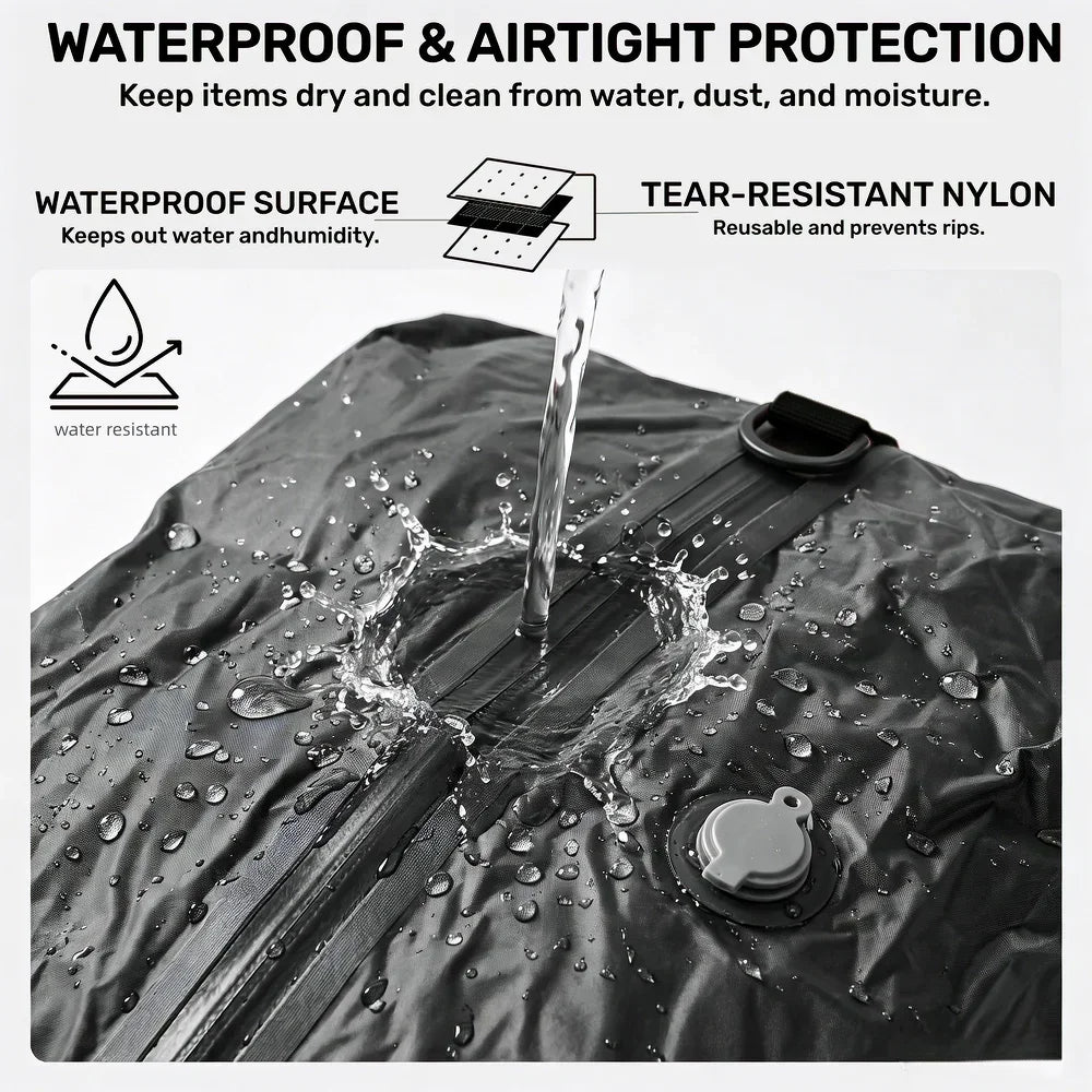 Compression Vacuum Bags for Travel Essentials Gadgets, Space Saver Suitcase Luggage Organizer Traveling Duffle Bag for Clothes
