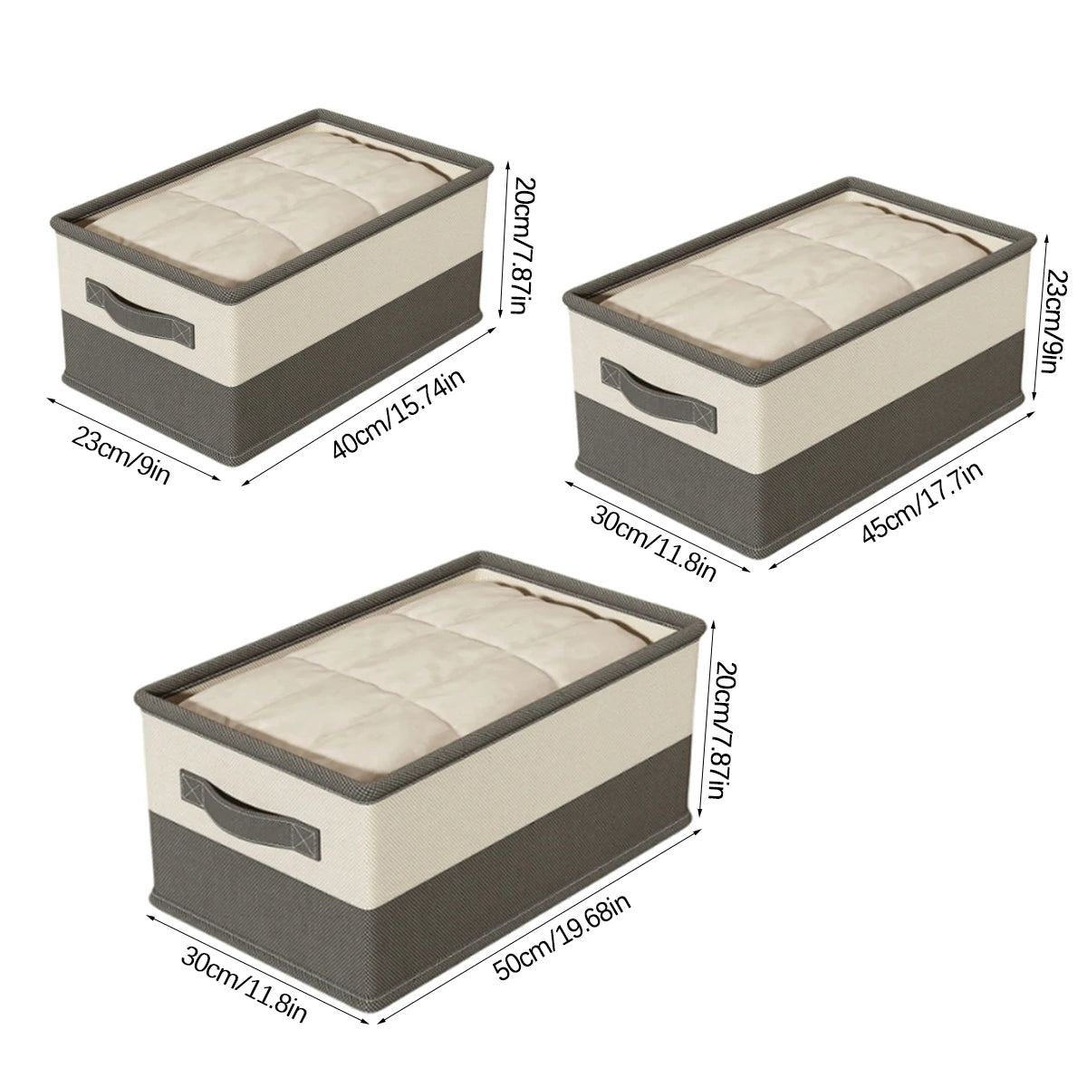Home Storage Box for Bedding and Clothing Home Organizer with Compartments Under-Bed Storage Space Saving Clothes Organizer
