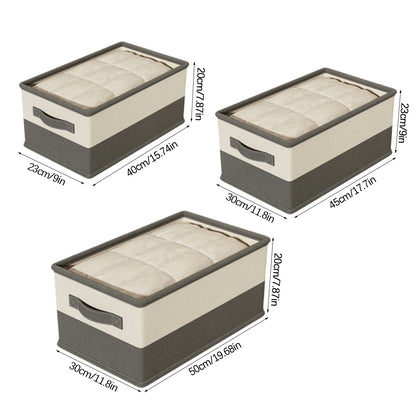 Home Storage Box for Bedding and Clothing Home Organizer with Compartments Under-Bed Storage Space Saving Clothes Organizer