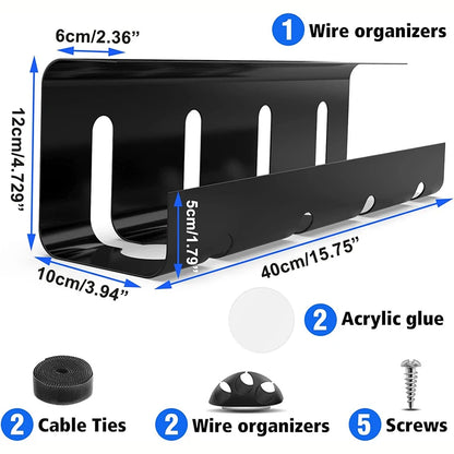 Under Desk Cable Management Tray No Drill Steel Desk Cable Management Tray with Wire Organizer and Desk Cord Organizer