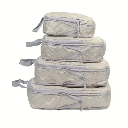Travel Compression Packing Cubes Suitcase Luggage Organizer Set Zipper Foldable Storage Bag for Clothes Shoes Travel Accessories