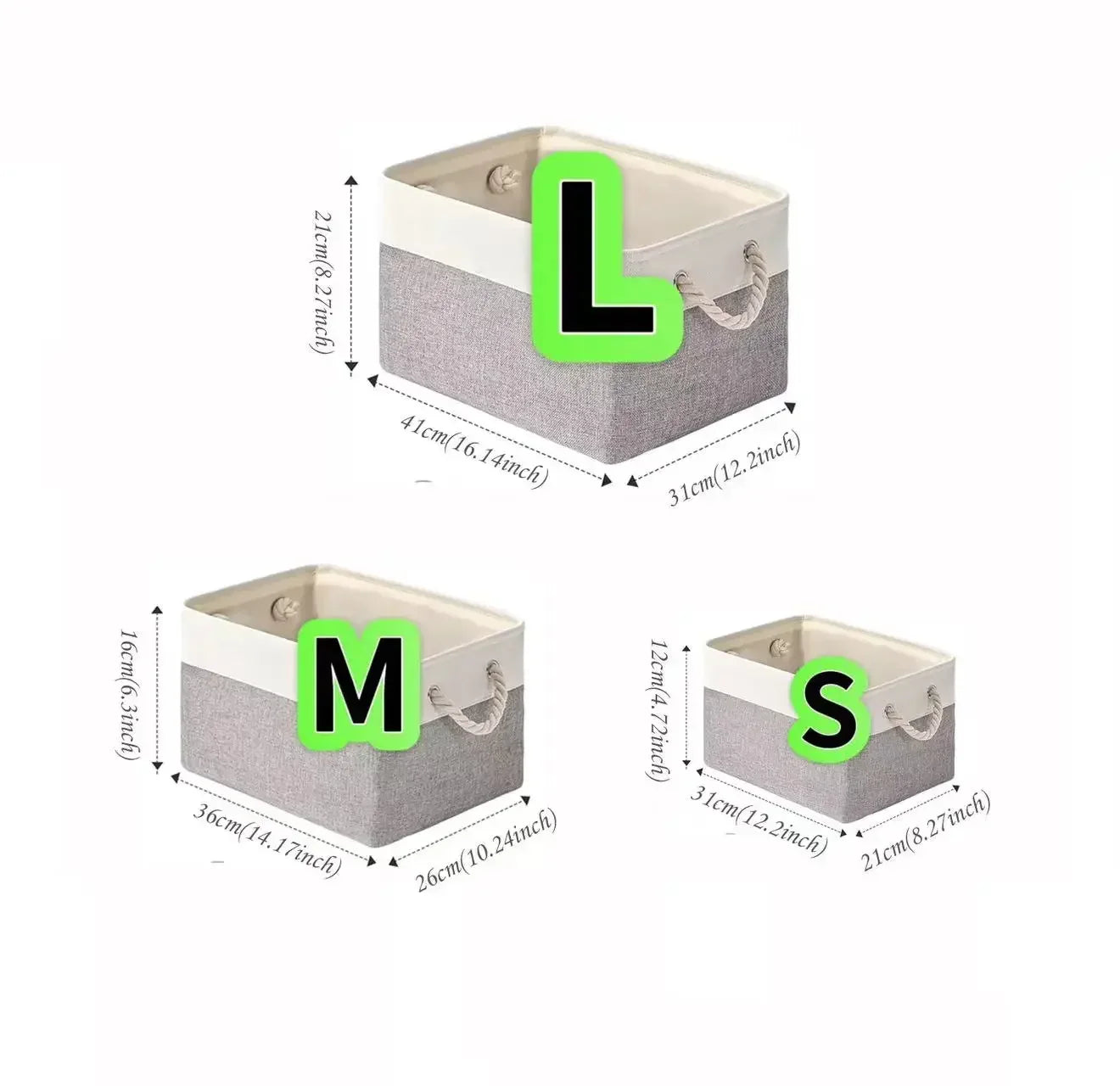 Folding Linen Storage Box with Handles Space-Saving Cube Organizer Basket for Home Supplie Baby Toys Clothes Books Organizer