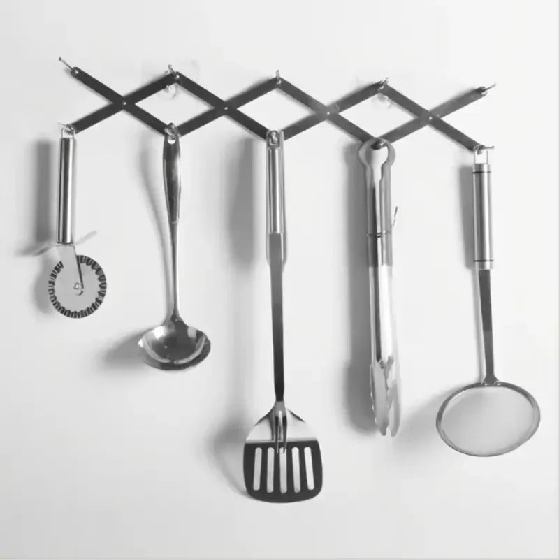 1Pc Pot Lid Rack Pan Lid Organizer Retractable Foldable Stainless Steel Plate Holder Shelf Tableware Storage Kitchen Gadgets