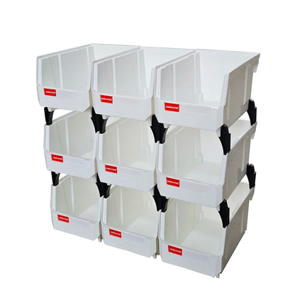 Plastic Stackable Storage Bins Screw Storage Boxes Stackable Bin Parts Storage Organizer Garage Storage Bins (9Pcs)