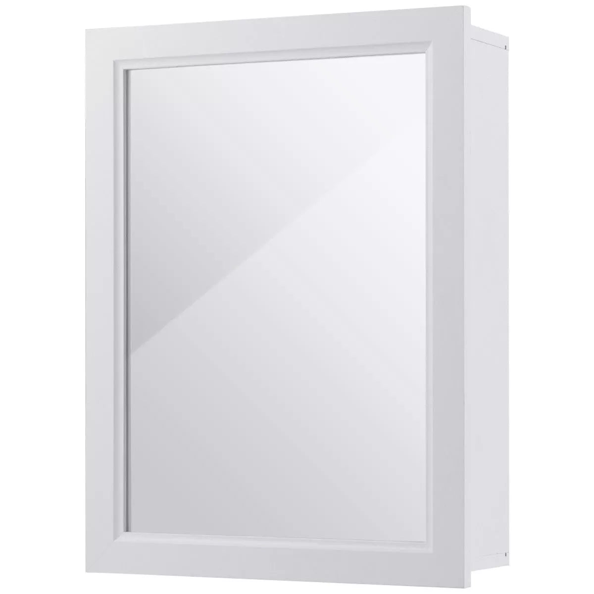 Costway room Mirror Cabinet Wall Mounted Kitchen Medicine Storage Adjustable Shelf