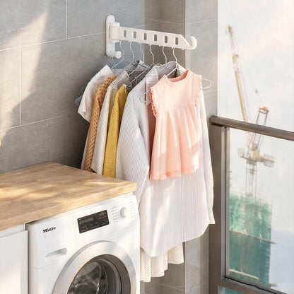 Clothes Drying Rack Wall Mounted, 13-Inch Foldable Arm, White 1 Pack