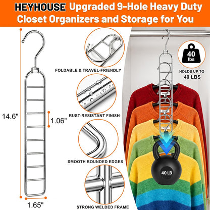 36-Hole Heavy Duty Space Saving Hangers for Closet Organizers and Storage