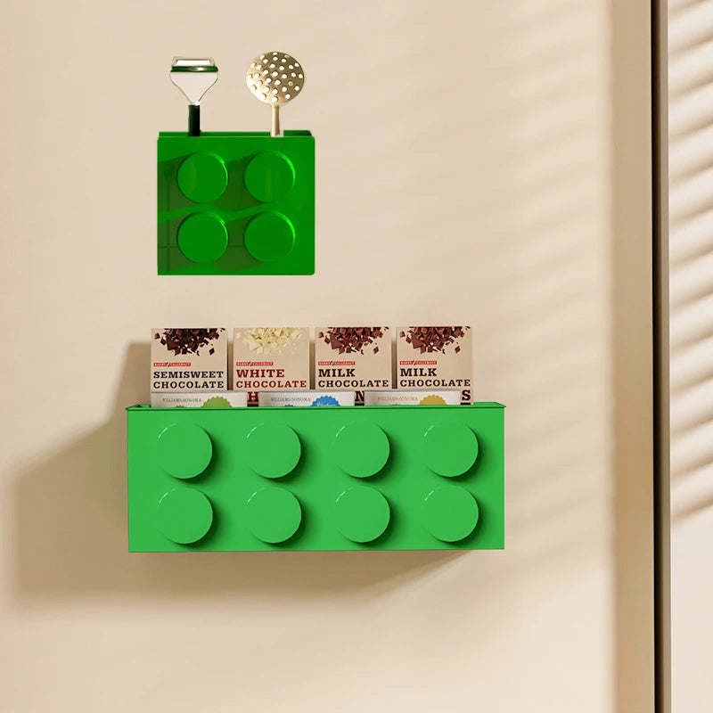 1/4Pc Magnetic Storage Box Kitchen No-Drill Refrigerator Storage Door Rack Building Block Wall Mounted Organizer Decor Holder