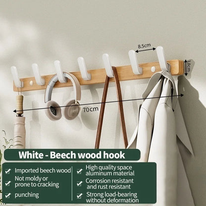 Wood Hooks Strong Hook Wall Hanger Sticker Hanging Coat Rack Clothes Hanger Shower Robe Hook Kitchen Bathroom Towel Hooks