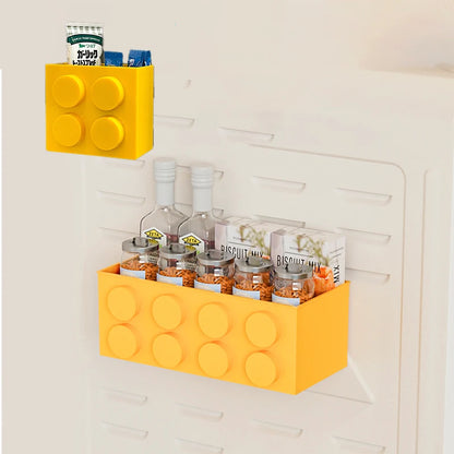 1/4Pc Magnetic Storage Box Kitchen No-Drill Refrigerator Storage Door Rack Building Block Wall Mounted Organizer Decor Holder
