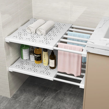 NEW Adjustable Closet Organizer Kitchen Storage Shelves Space Saving Wardrobe Wall Mounted Rack Home Appliance Cabinet Holder1Pc