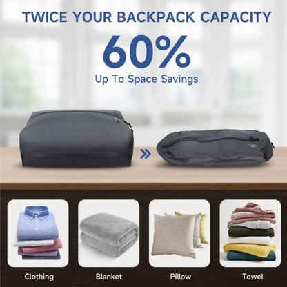 Vacuum Compression Bags for Camping,Travel Vacuum Clothing Storage Bags, Portable Space-Saver, Airtight Seal for Hiking Backpack