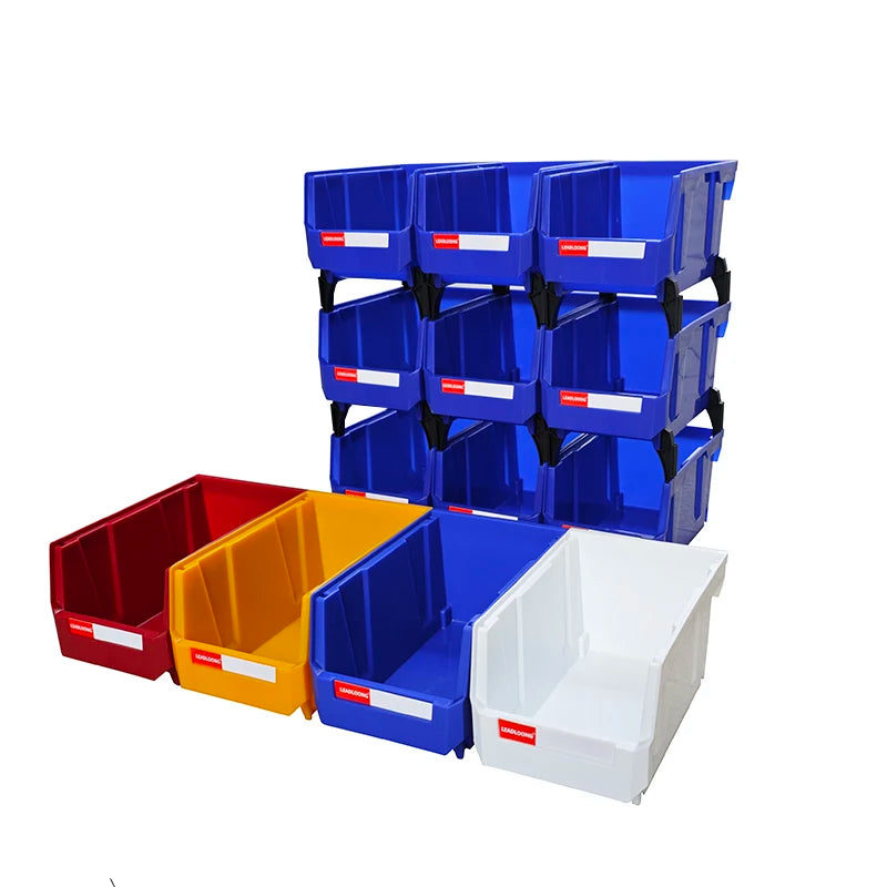 Plastic Stackable Storage Bins Screw Storage Boxes Stackable Bin Parts Storage Organizer Garage Storage Bins (9Pcs)