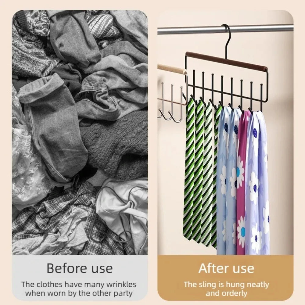 Hanger for Closet Organizer Wardrobe Organizer Clothes Hat and Bag Hook Metal Wall Mounted Coat Rack with 8 Storage Hooks