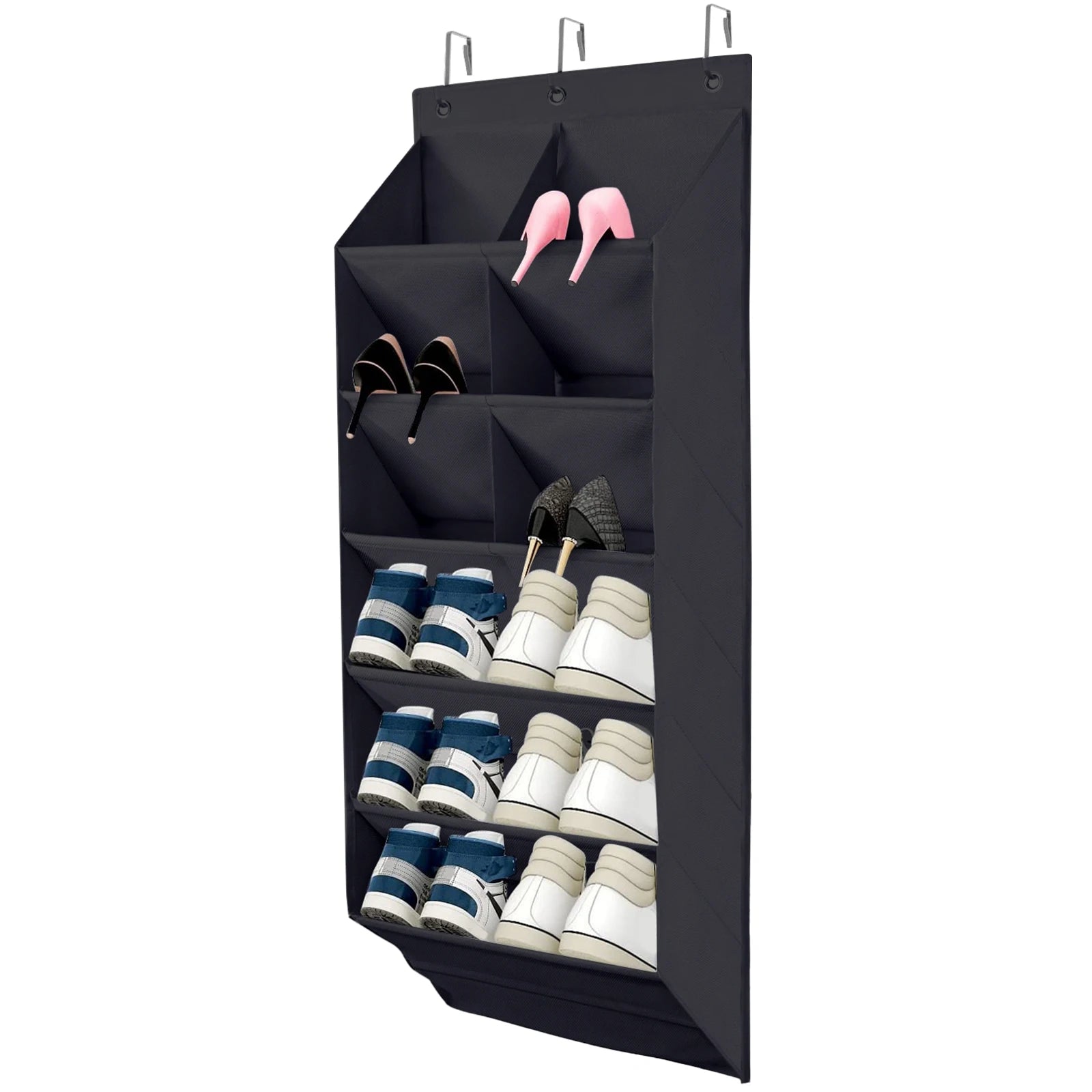 Hanging Shoe Organizer with 9 Pocket Hooks Wear Resistant the Door Shoe Hanger Door Hanging Storage Space Organizer Rack Closet