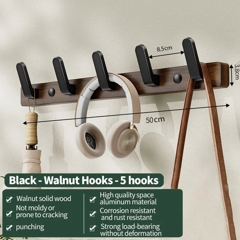 Wood Hooks Strong Hook Wall Hanger Sticker Hanging Coat Rack Clothes Hanger Shower Robe Hook Kitchen Bathroom Towel Hooks