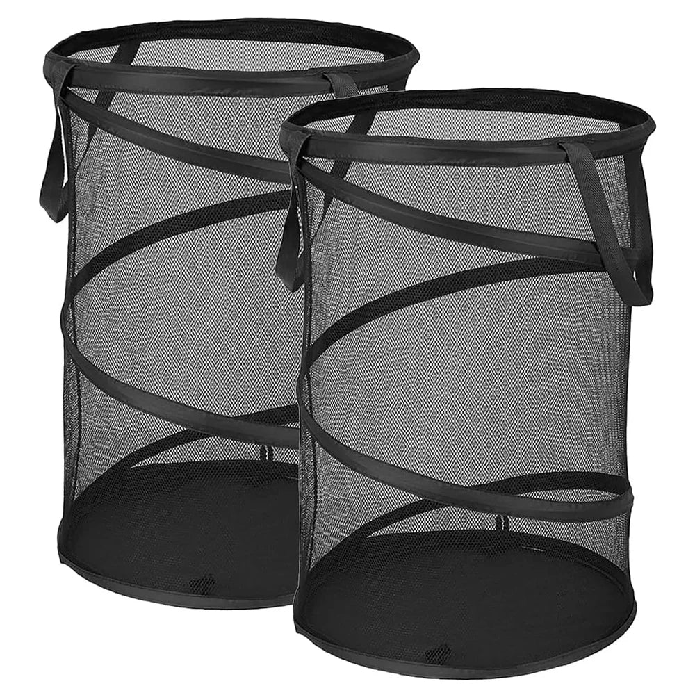 Mesh Popup Laundry Hamper Collapsible Laundry Basket Extra Large Capacity Foldable Clothing Storage Basket with Handles