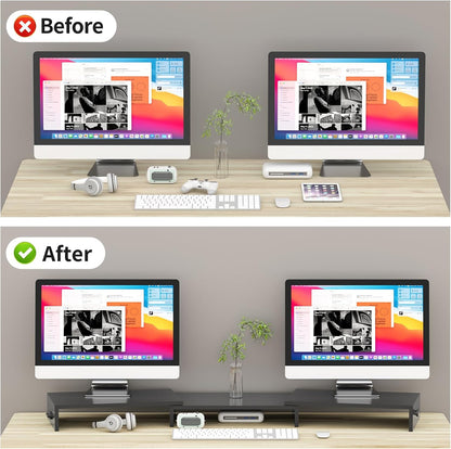 Monitor Stand Riser with Adjustable Length and Swivel Angles