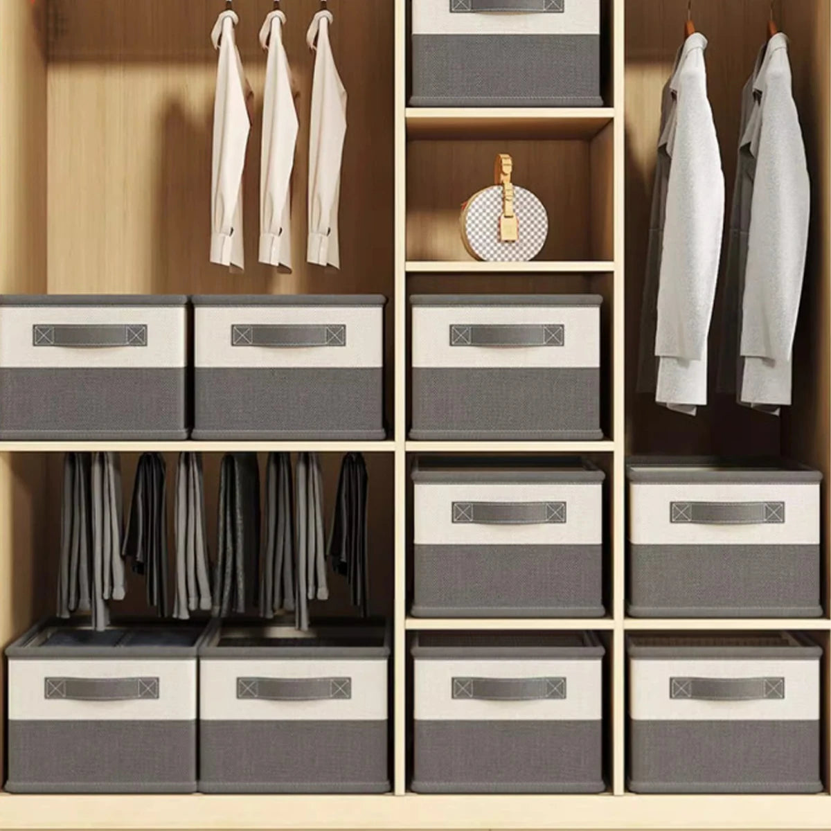 Home Storage Box for Bedding and Clothing Home Organizer with Compartments Under-Bed Storage Space Saving Clothes Organizer