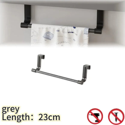Towel Rack over Door Stainless Steel Towel Bar Storage Organizer Bathroom Kitchen Cabinet Door Hanging Towel Rack
