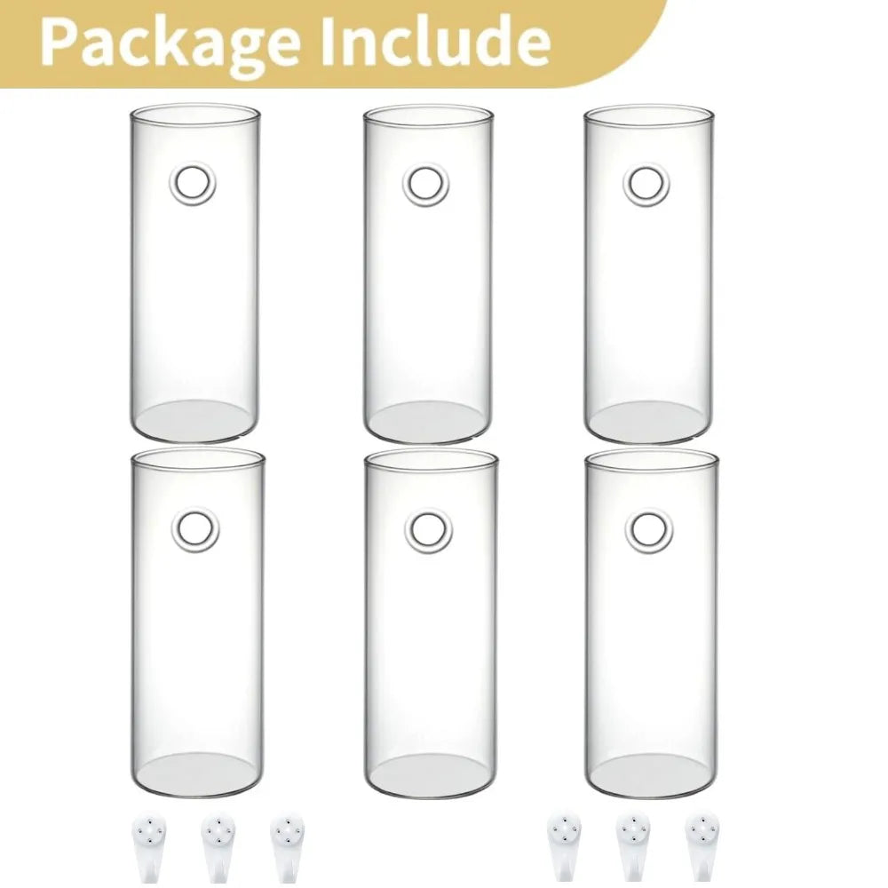 3/6Pack Wall Hanging Glass Planters Plant Terrarium Holders Wall Hanging Transparent Planter Garden Living Room Wall Decor
