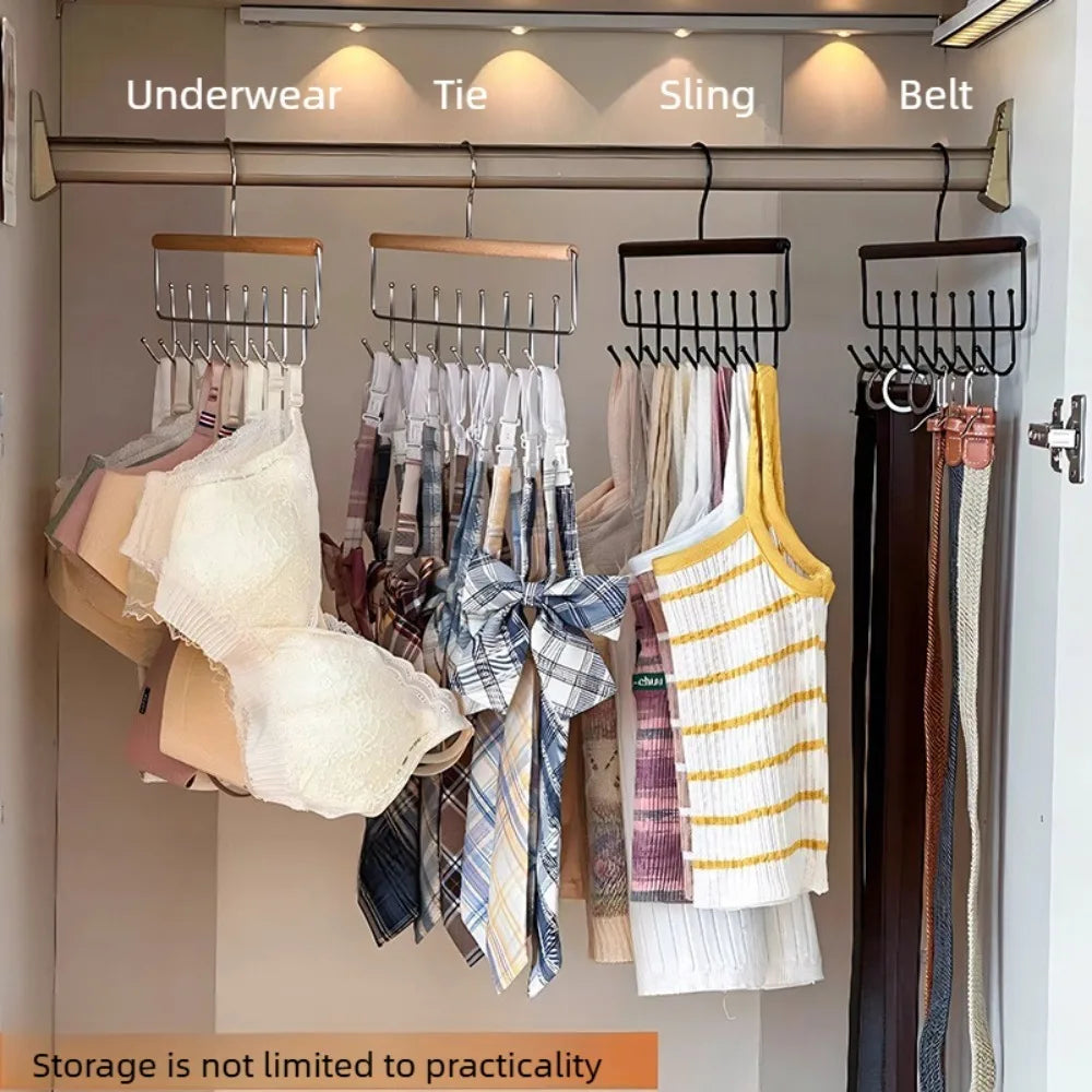 Hanger for Closet Organizer Wardrobe Organizer Clothes Hat and Bag Hook Metal Wall Mounted Coat Rack with 8 Storage Hooks