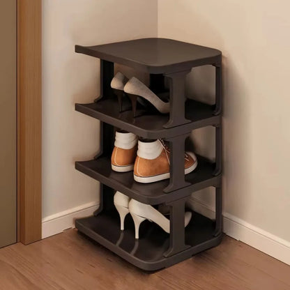 Removable Vertical Shoe Rack 2-8 Layers Saving Space Layered Shoe Cabinets Anti-Drop Stackable Shoes Storage Organizer Doorway