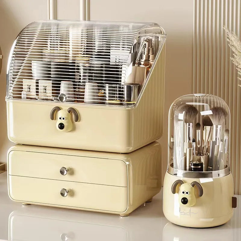 1PCS Cosmetics Storage Box Makeup Organizer Large Capacity Dust-Proof Jewelry Storage Drawer for Cotton Pads Swabs Bathroom Box