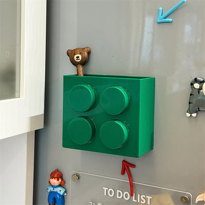 1/4Pc Magnetic Storage Box Kitchen No-Drill Refrigerator Storage Door Rack Building Block Wall Mounted Organizer Decor Holder