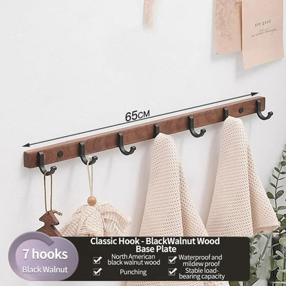 Wood Hooks Strong Hook Wall Hanger Sticker Hanging Coat Rack Clothes Hanger Shower Robe Hook Kitchen Bathroom Towel Hooks
