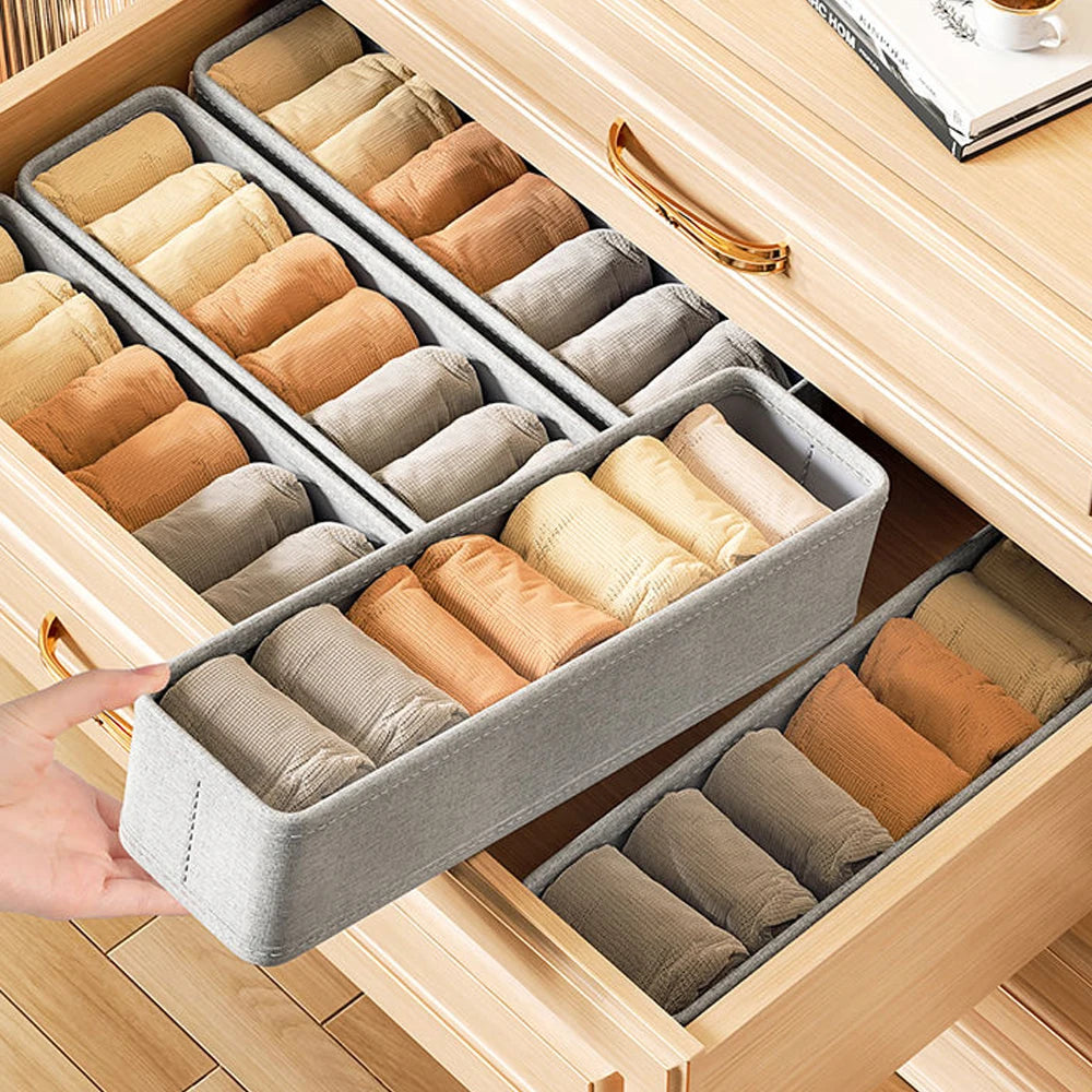 Drawer Style Underwear Socks Storage Box Folding Washable Storage Basket Wardrobe Closet Organizer Box for Socks Underwear Tie