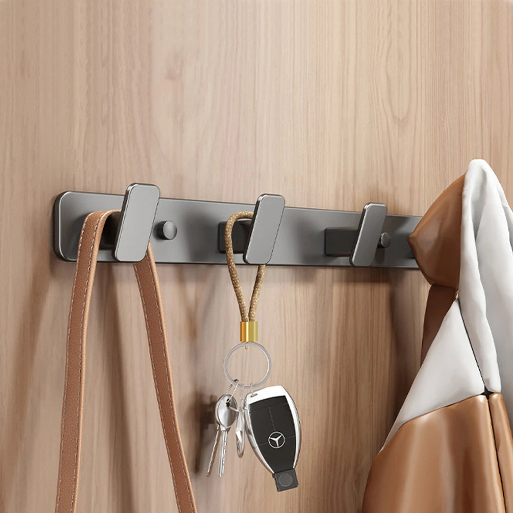 Coat Hook Wall Rack Hanger - Black Coat Rack with 5 Hooks Wall Hooks for Hanging Hat Key Bag Towel Wall Mount Coat Rack
