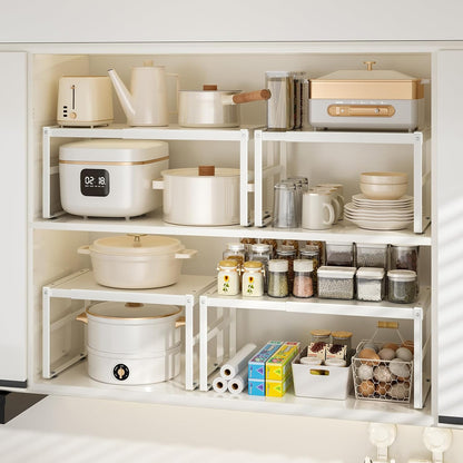Expandable Kitchen Organizer Shelf, Cabinet Countertop Shelves