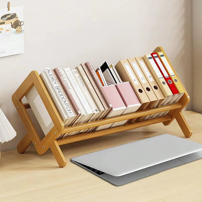 Desktop Bookshelf Home Living Room Small Decoration Bamboo Decorative Shelf Desk Multi-Shelf Bookcase Storage Shelf