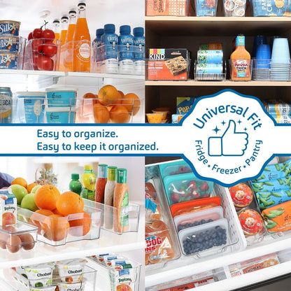 14-Piece Stackable Clear Acrylic Refrigerator and Freezer Organizer Set