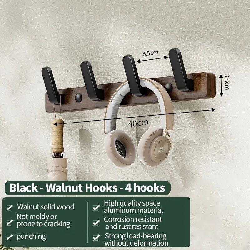 Wood Hooks Strong Hook Wall Hanger Sticker Hanging Coat Rack Clothes Hanger Shower Robe Hook Kitchen Bathroom Towel Hooks
